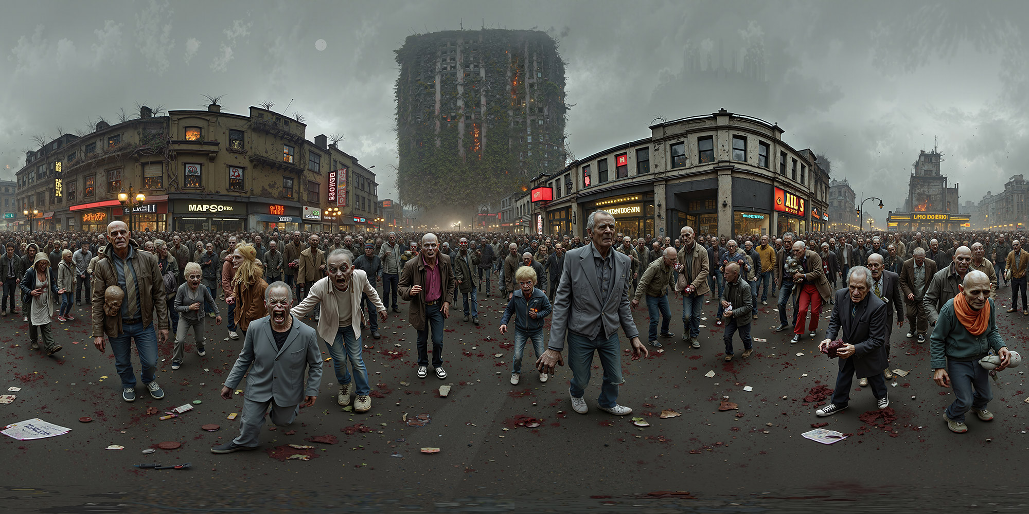 Panorama Berlin Mitte - KI generiert KI Zombies