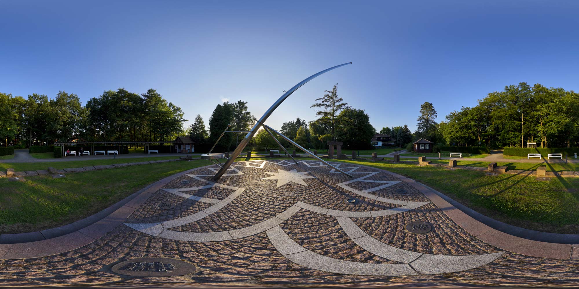 Panorama  Bad Bevensen - Kurpark - Sonnenuhr