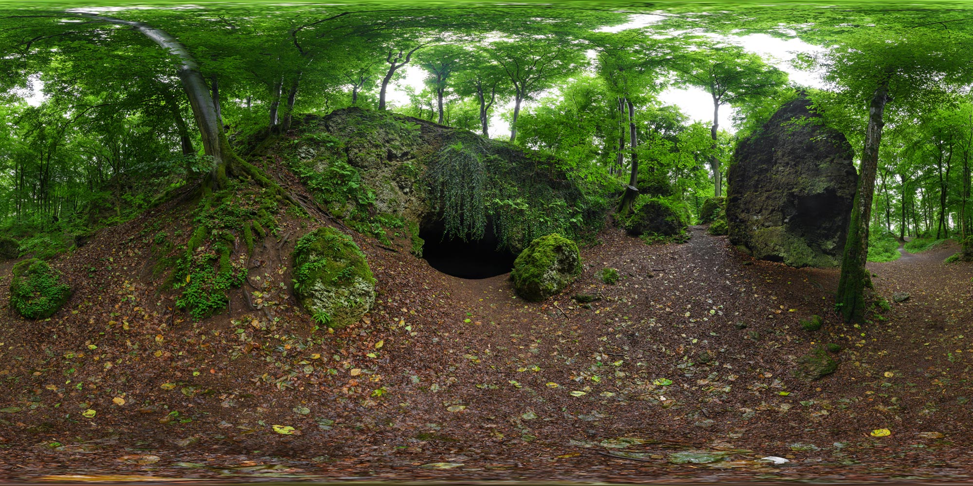 Panorama  Birreborn Eishöhlen - Eingang Mitte
