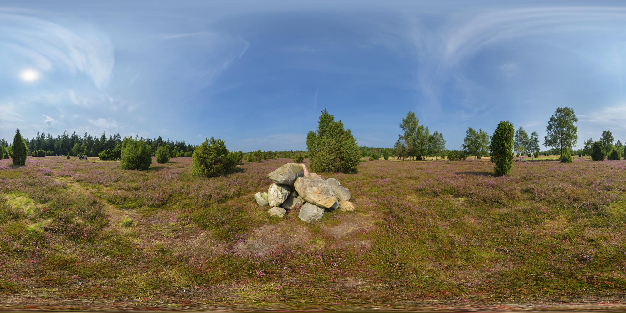 Panorama  Lüneburger Heide - Ellerndorfer Wacholderheide - Findlinge
