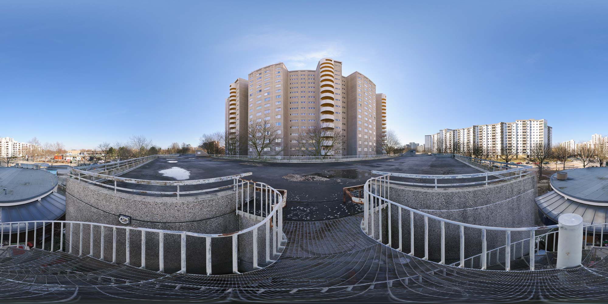 Panorama Berlin Gropiusstadt - Gropiushaus - Parkdeck