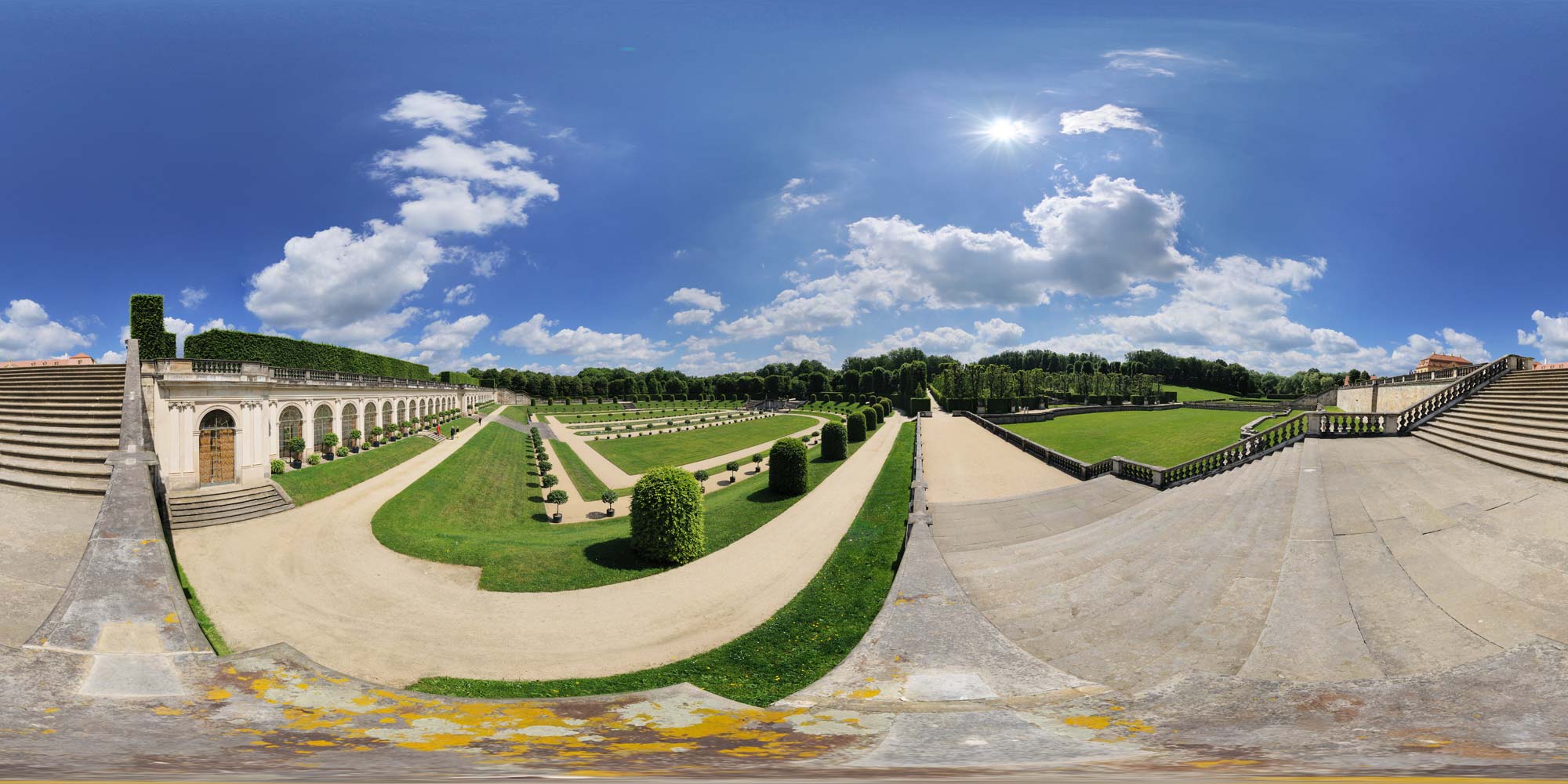 Panorama  Barockgarten Großsedlitz - Untere Orangerieparterre
