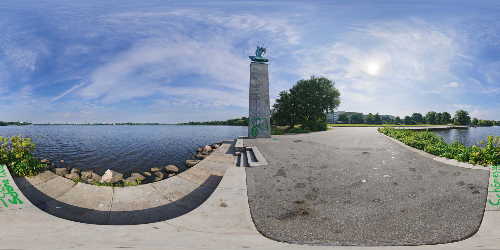 Panorama Hamburg Außenalster - Schwanenwik