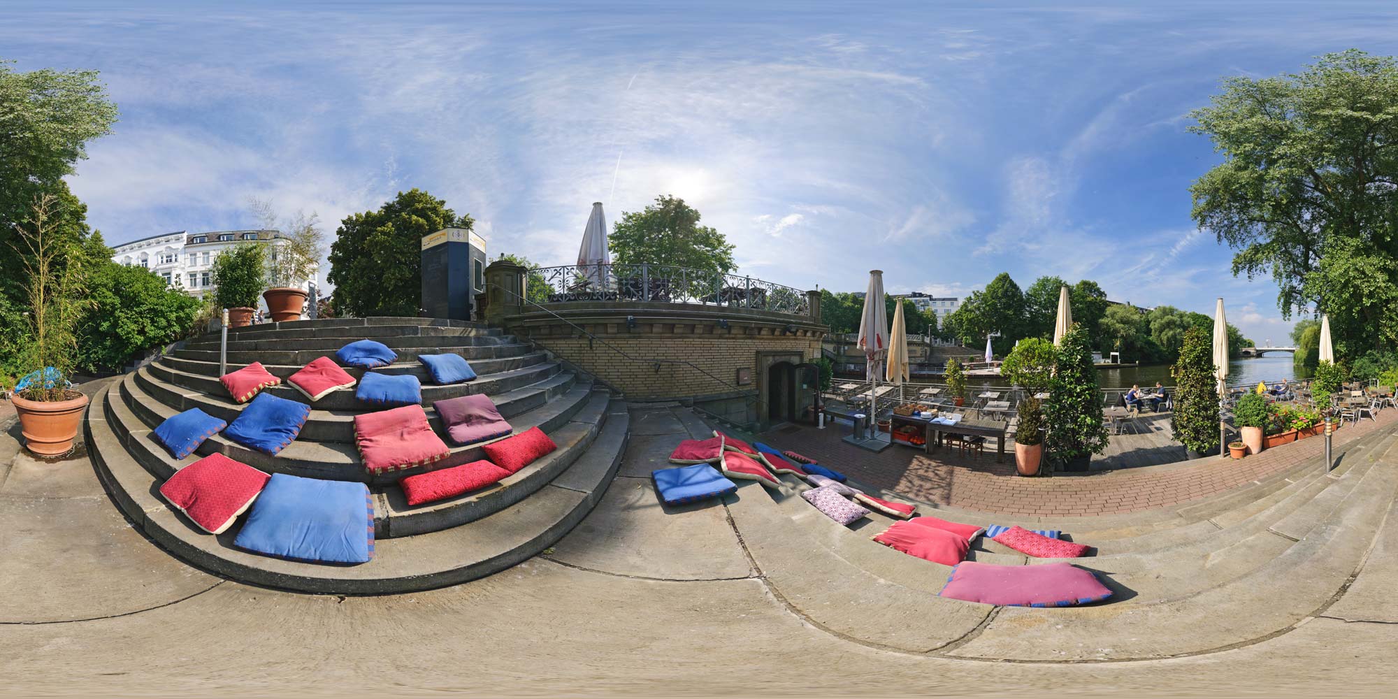 Panorama Hamburg Mundsburger Brücke - Cafe