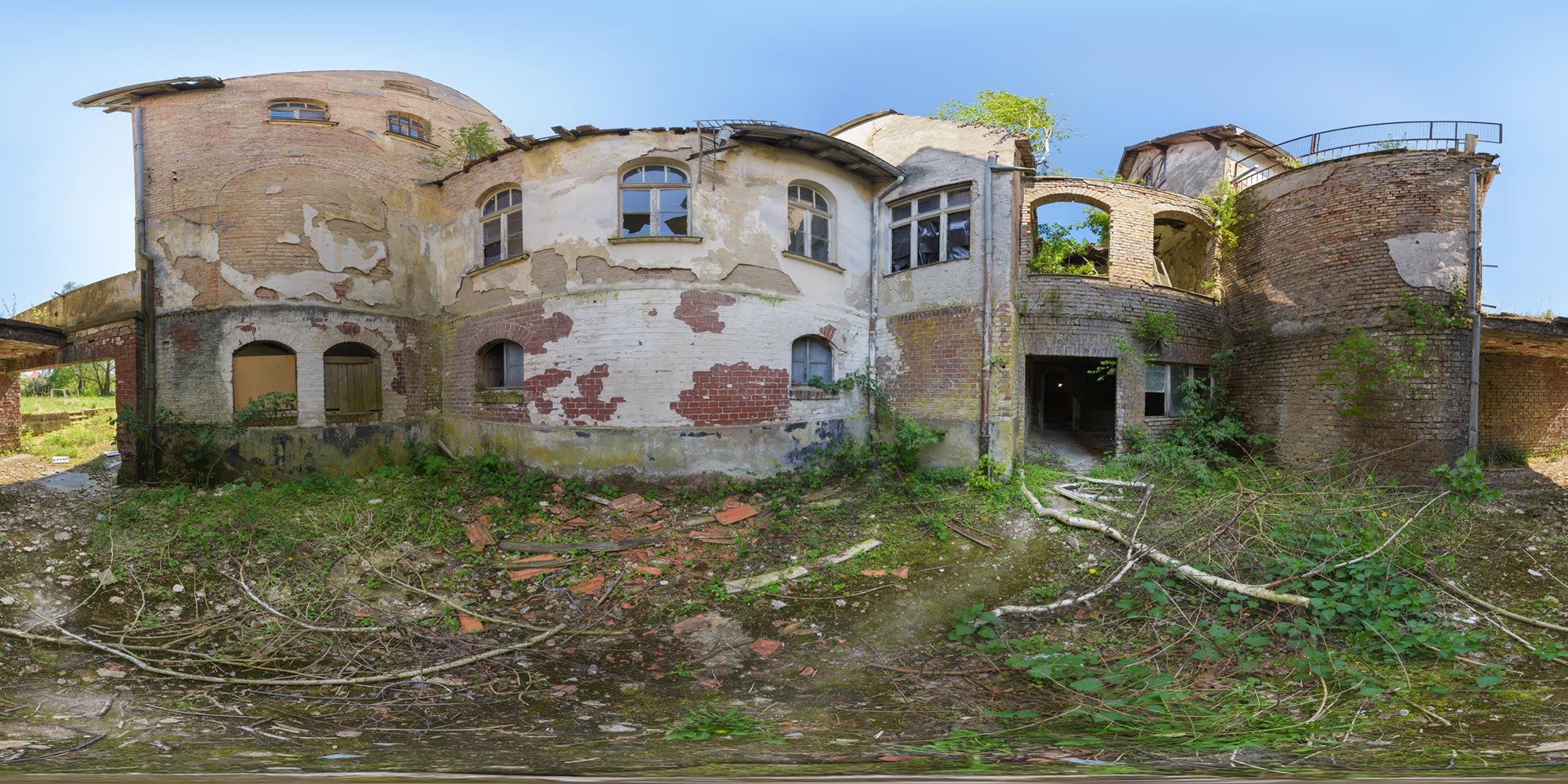 Panorama  Sanatorium Hohenlychen - Nordgebäude - Hof