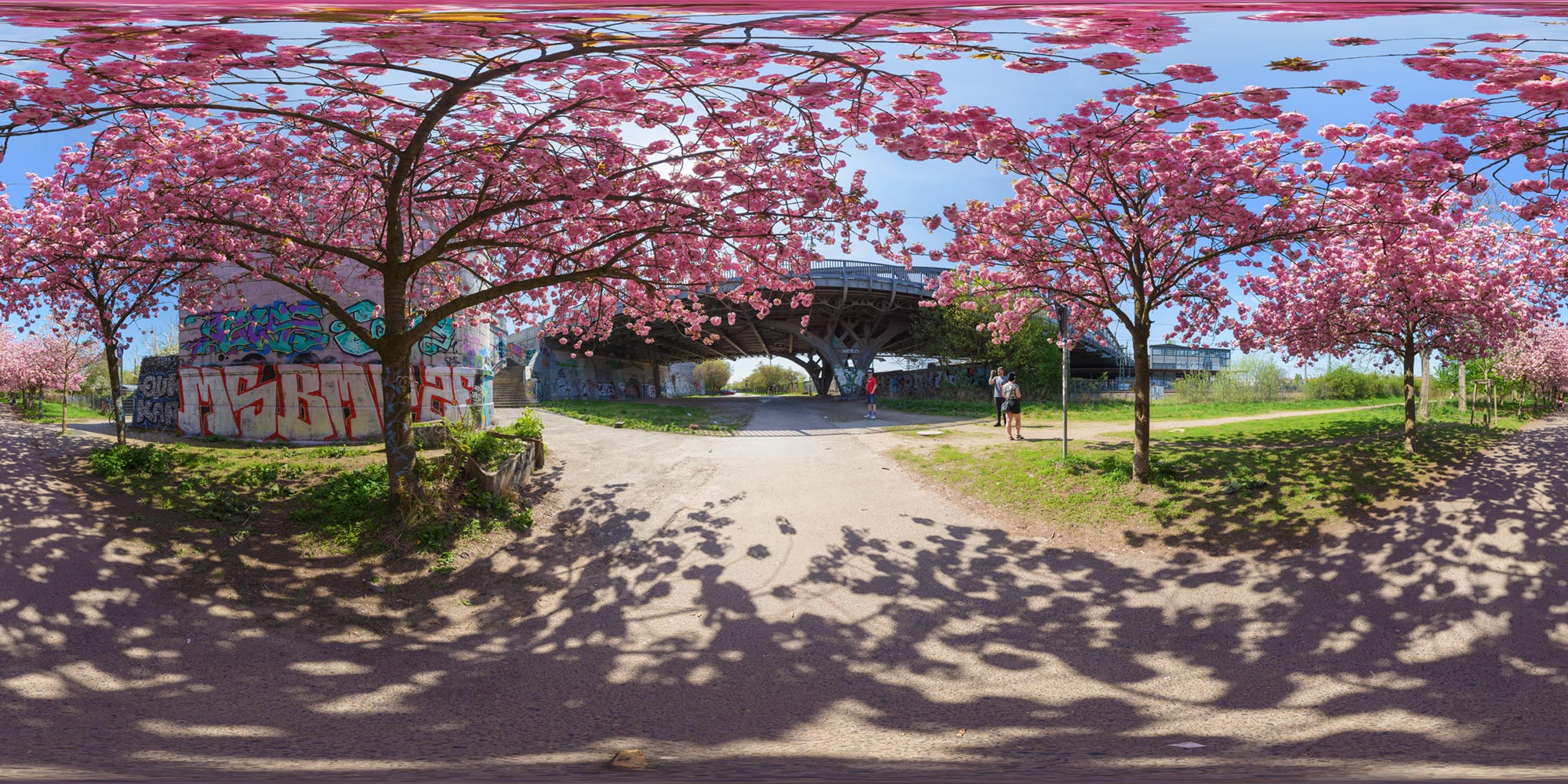 Panorama Berlin Kirschblütenweg - Bösebrücke