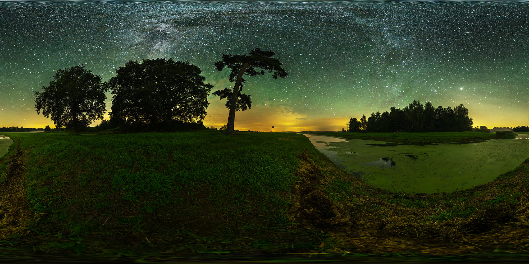 Panorama  Sternenpark Westhavel - Kotzen Hauptkanal Astrofotografie
