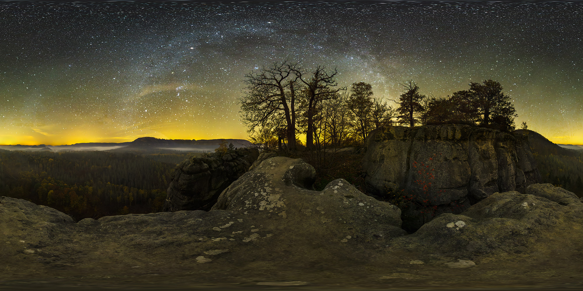Panorama  Nachts - Felsbrücke Astrofotografie