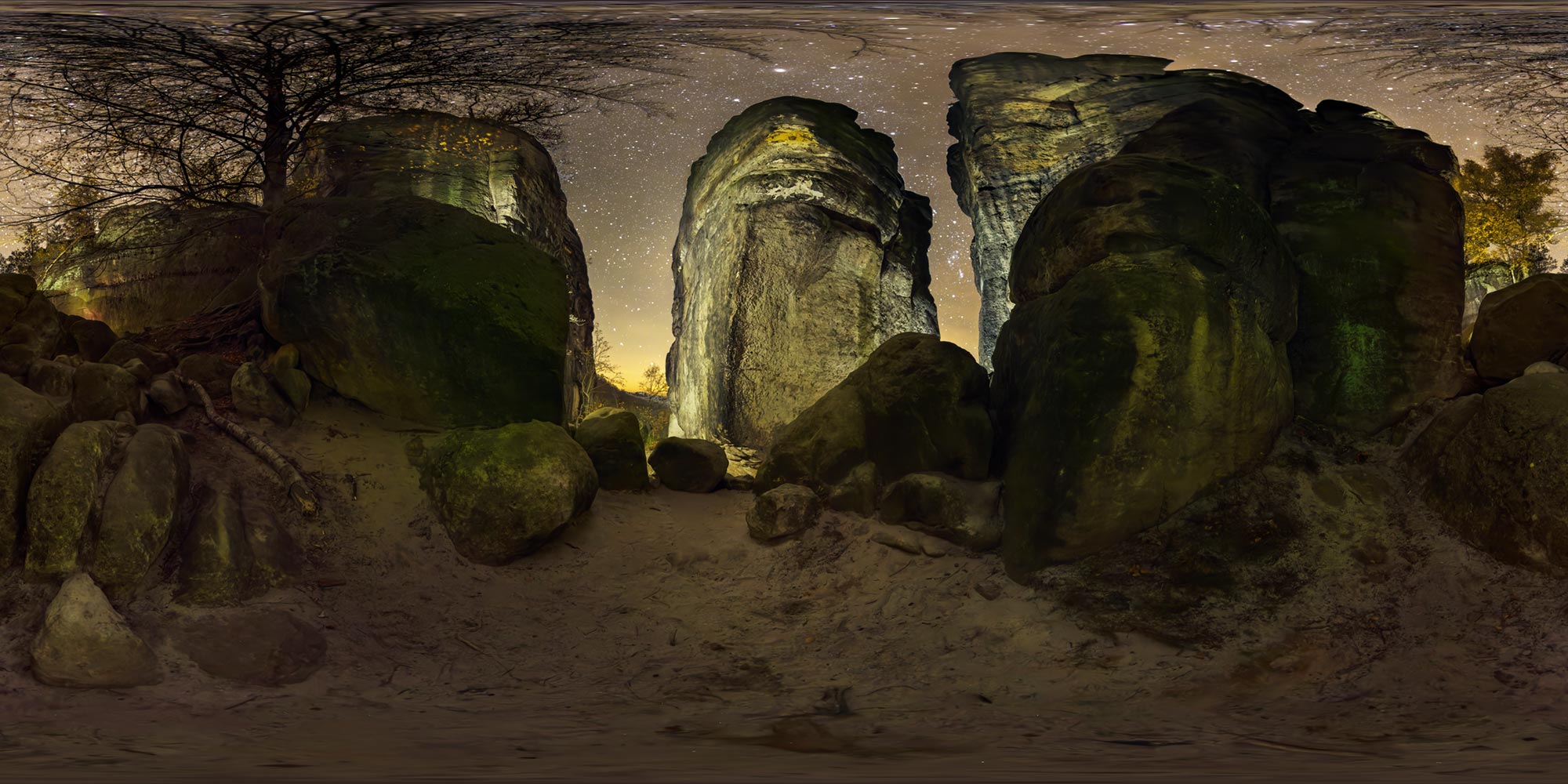 Panorama  Nachts - Wildensteinwand Blasketturm Astrofotografie
