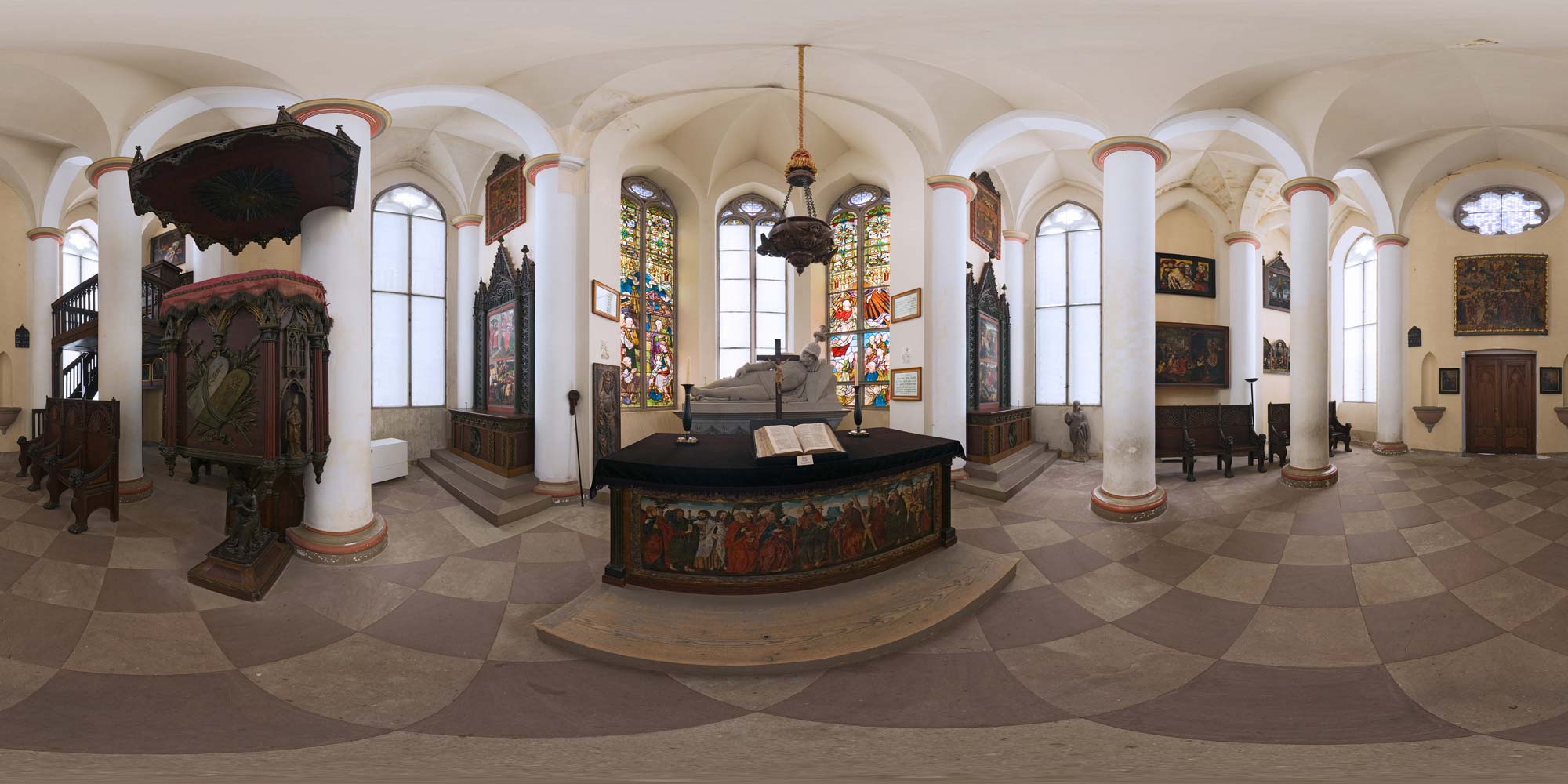 Panorama  Kassel - Löwenburg - 25 Kapelle 2