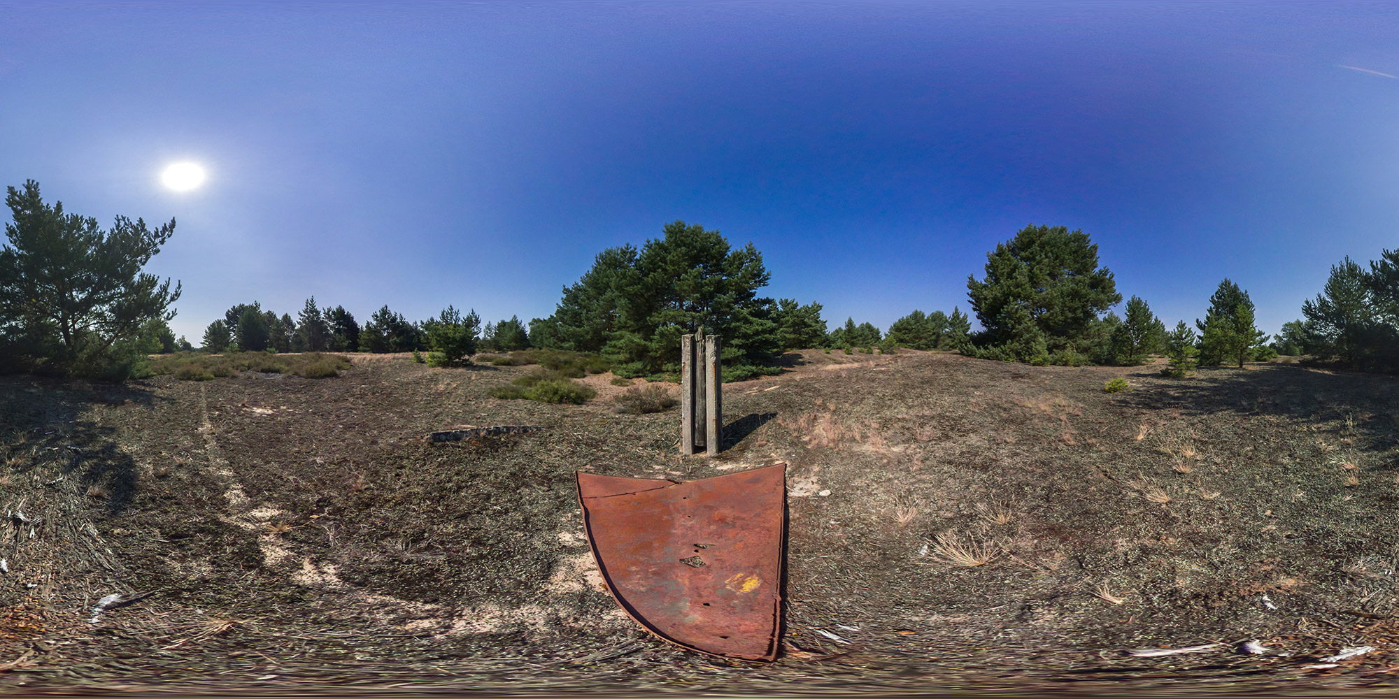 Panorama  Wurzelberge bei Luckenwalde - Altes Schild