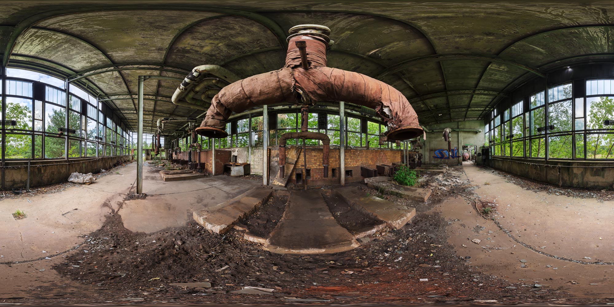 Panorama  Luckenwalde Kasernen - Heizhaus Halle