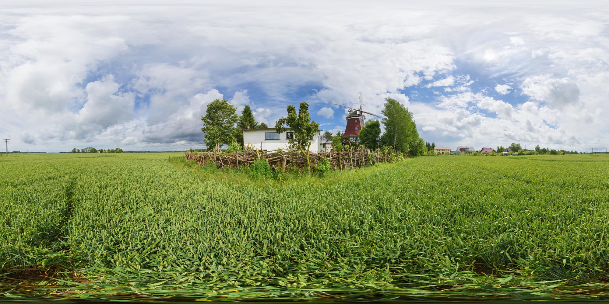 Panorama Mecklenburg-Vorpommern West - Landschaft an der Mühle Neu-Thulendorf