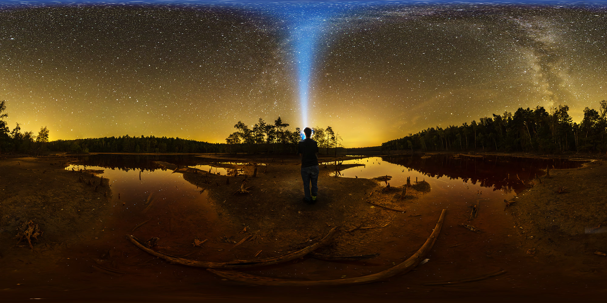 Panorama  Hohenleipisch Restlöcher - Rotsee bei Plessa 4 Astrofotografie