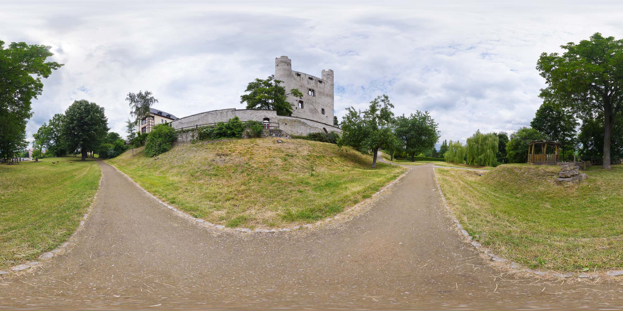 Panorama  Saalfeld - Hoher Schwarm - Stadtmauer