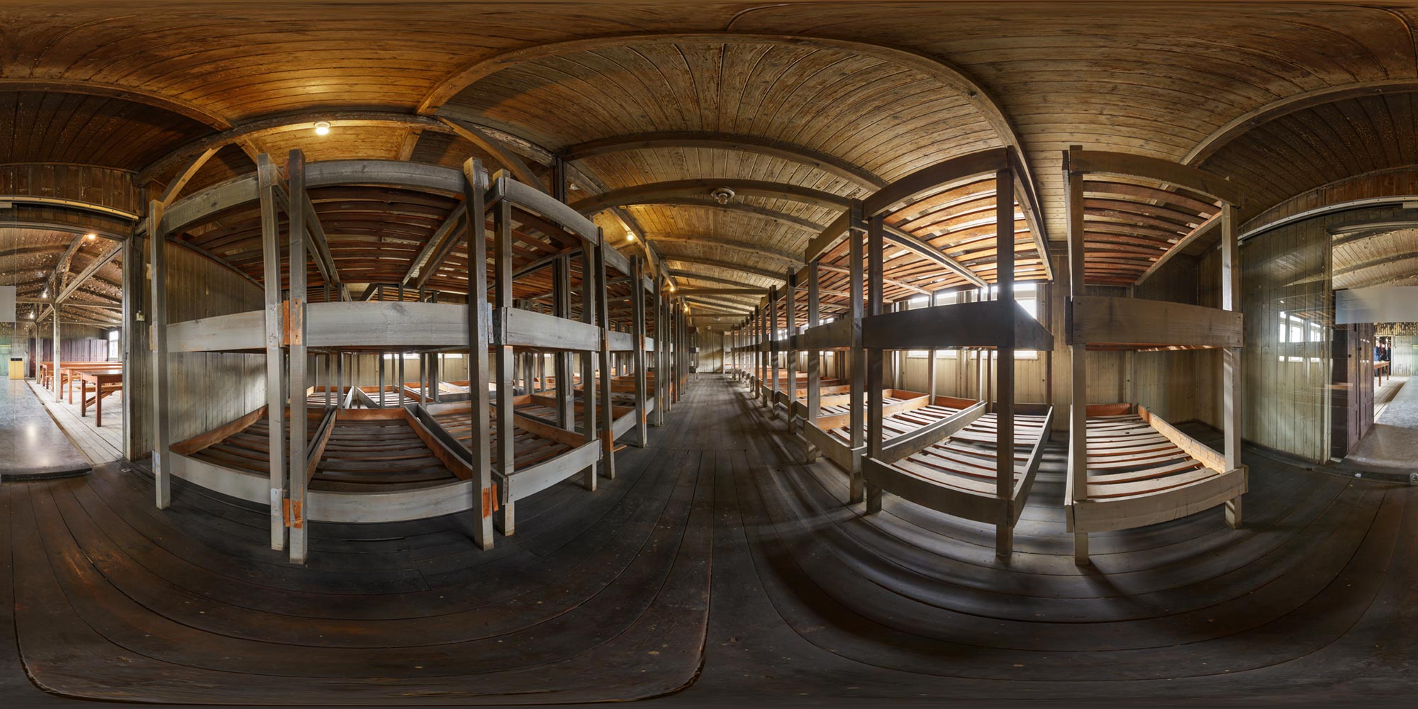 Panorama  Oranienburg - Sachsenhausen - Baracke 38 Schlafraum