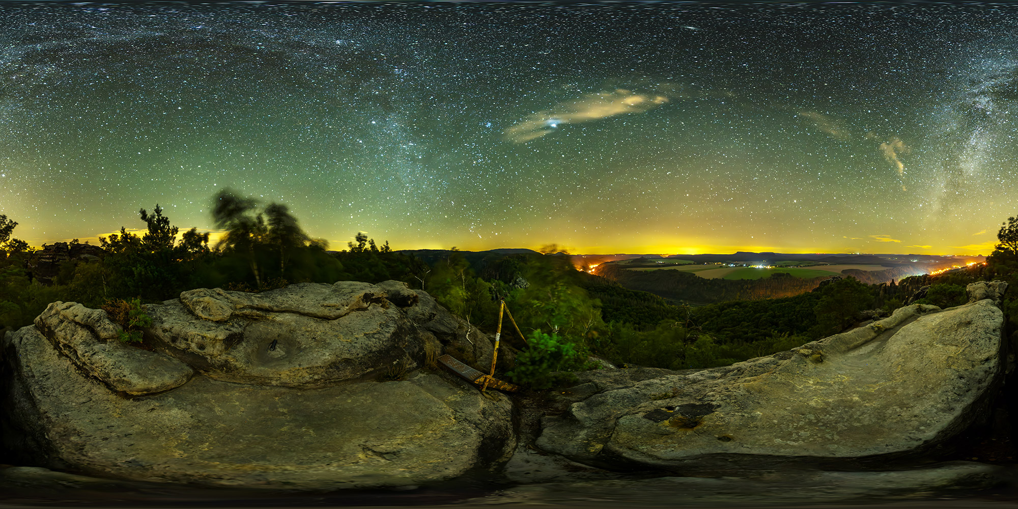 Panorama  Nachts - Wetterhaube Astrofotografie