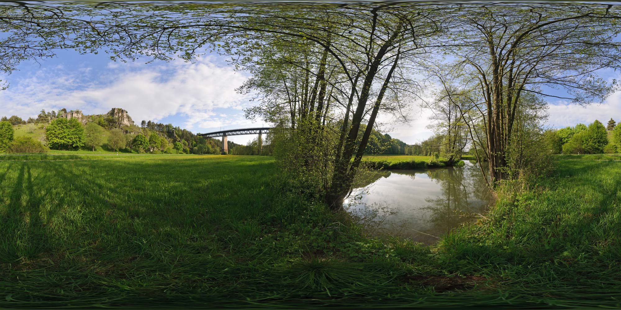 Panorama  Schwarze Laaber - Bahnviadukt bei Beratzhausen