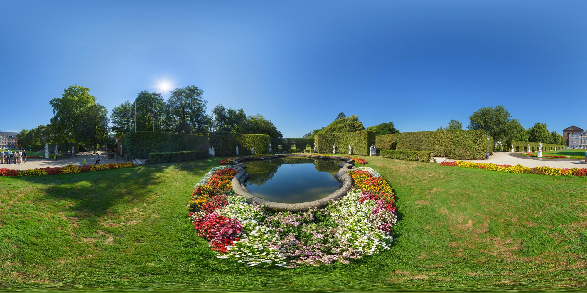 Panorama  Trier - Kurfürstliches Schloss - Schlossgarten