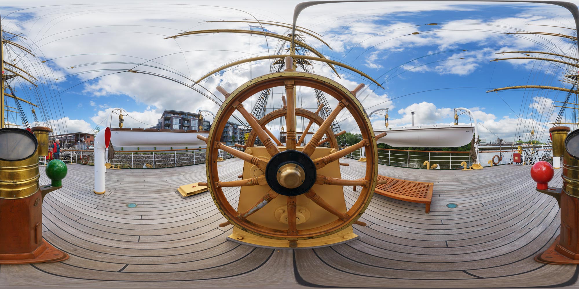 Panorama Bremen Vegesack - Schulschiff Deutschland - Ruder