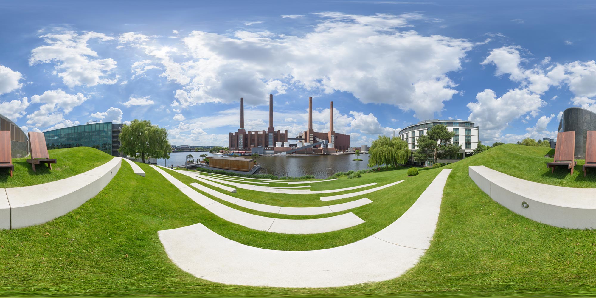 Panorama  Wolfsburg - Autostadt - Clubhaus Aussicht