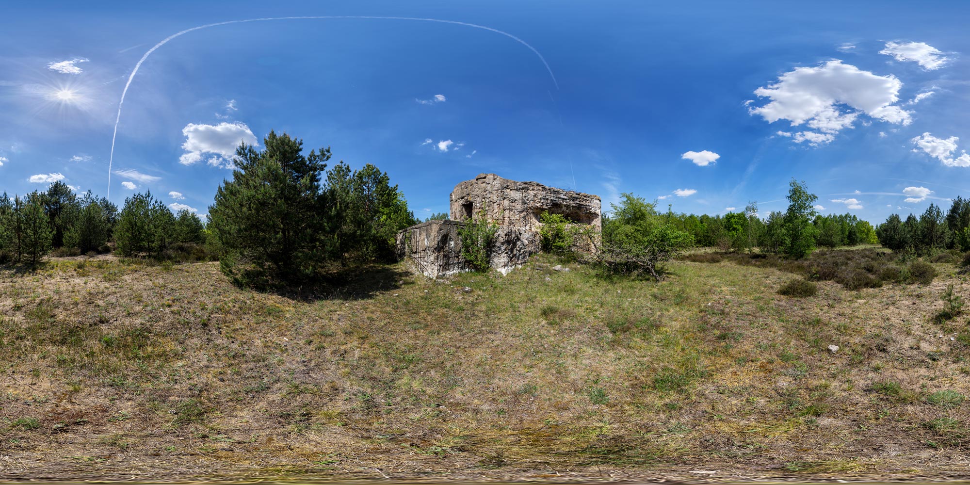 Panorama  Wurzelberge bei Luckenwalde - Bunker Altes Lager - Südansicht