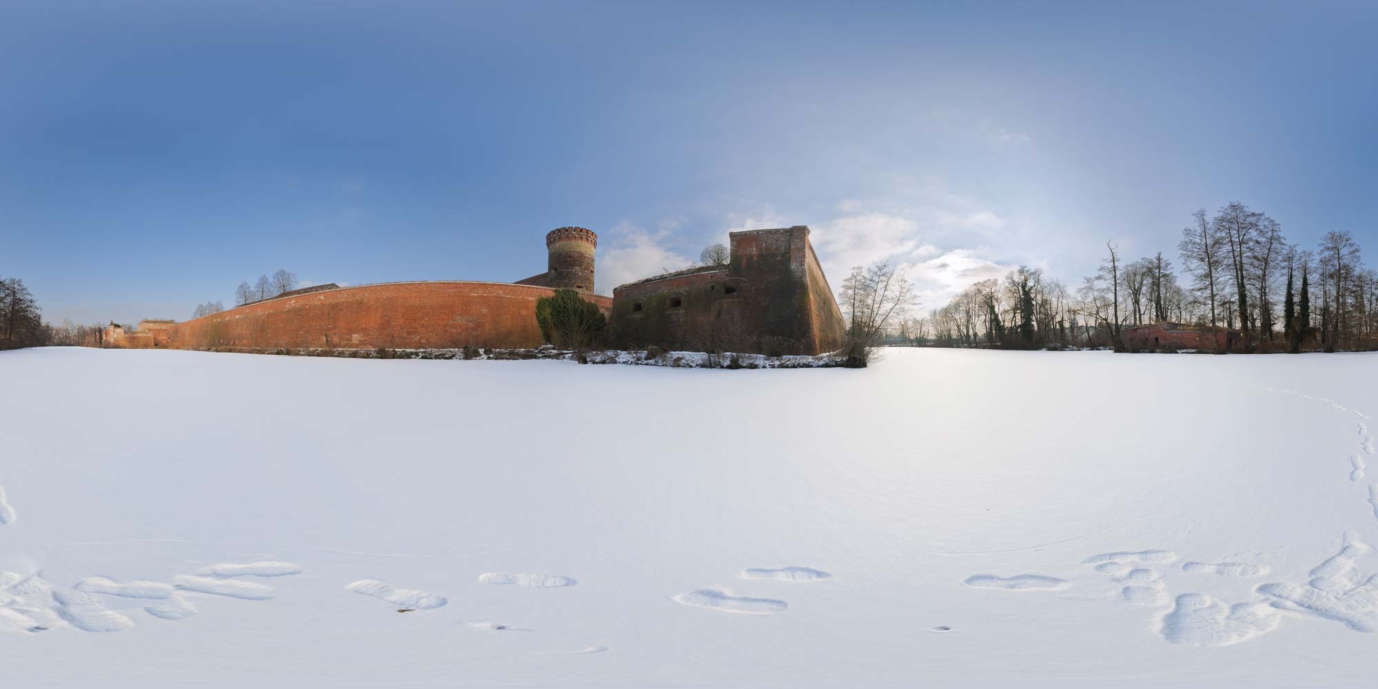 Panorama Berlin Spandau - Zitadelle Spandau im Eis - Am Schweinekopf